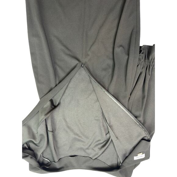 Calvin Klein Sz 10 Long Ruffle Cuff Sleeve Round Neck Scuba Crepe Sheath Dress - Picture 6 of 7